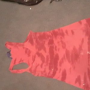 Pink tye dye tank top